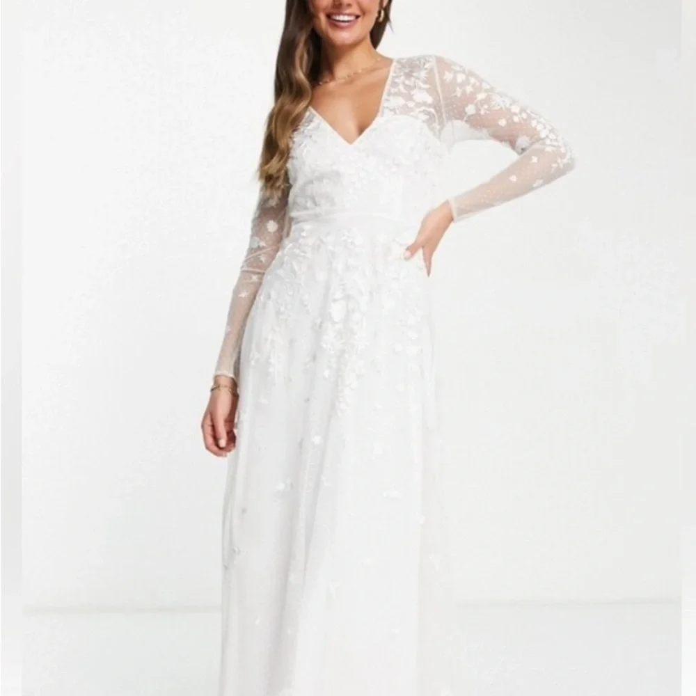 asos edition nouveau embroidered wedding dress ASOS | Dresses | Asos Edition Holly Embroideredvneck Wedding Dress